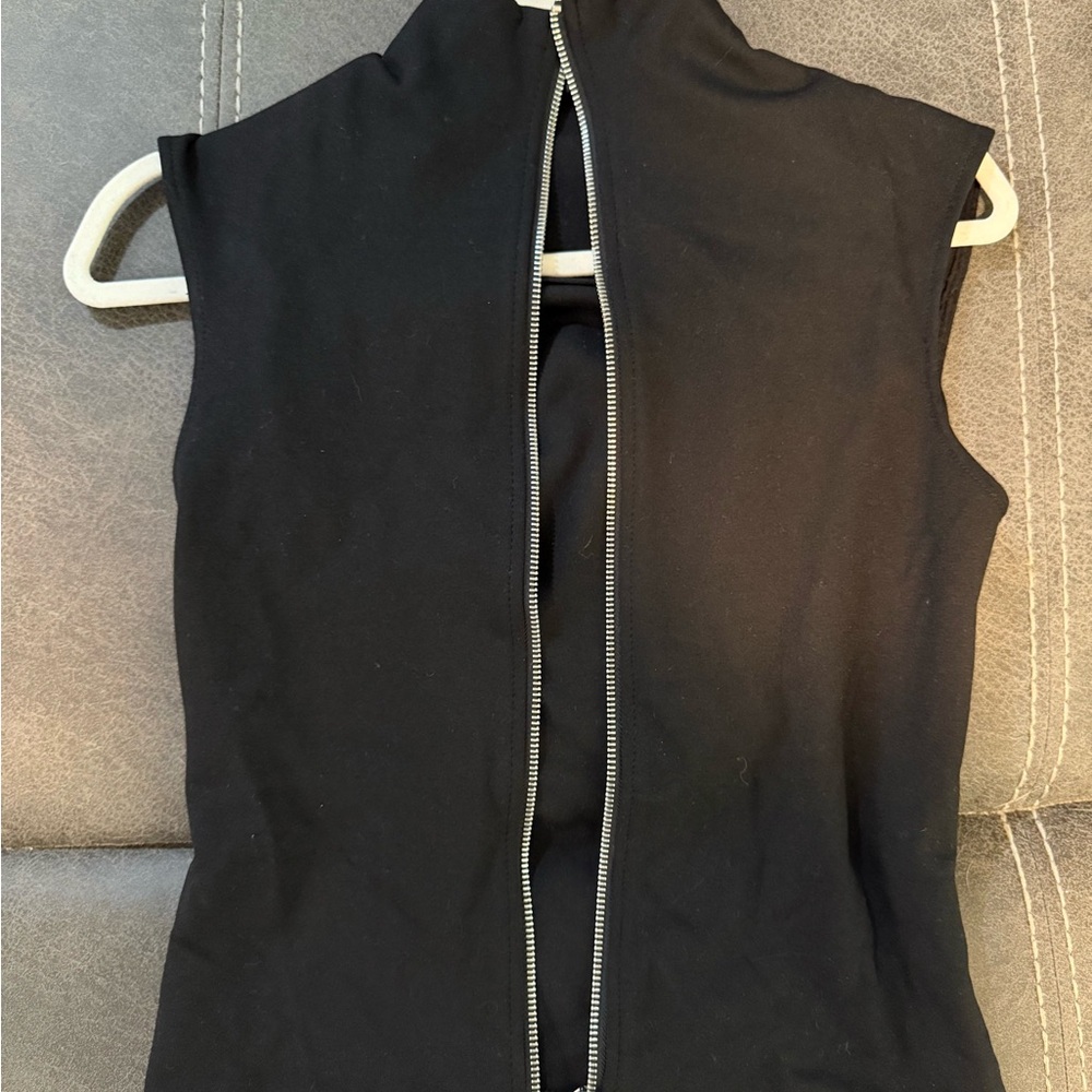 Zara Black Sleeveless Top with Zipper